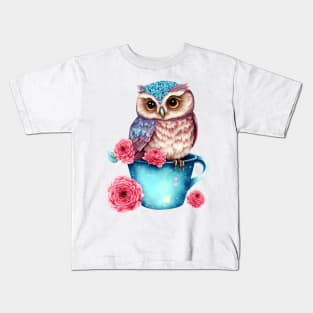 owl Blue Kids T-Shirt